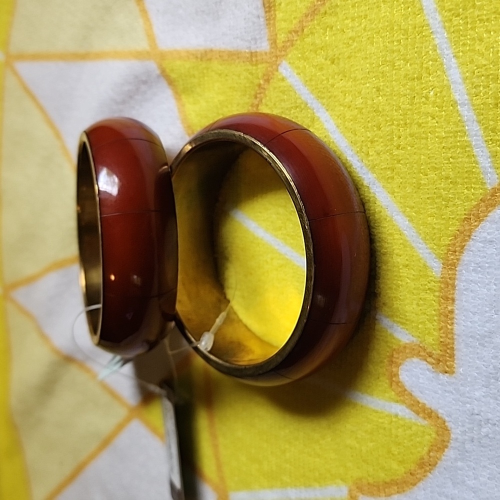 NWT - Pair of 2 -Twentyone Bracelet Bangles in Brown/Tan/Gold